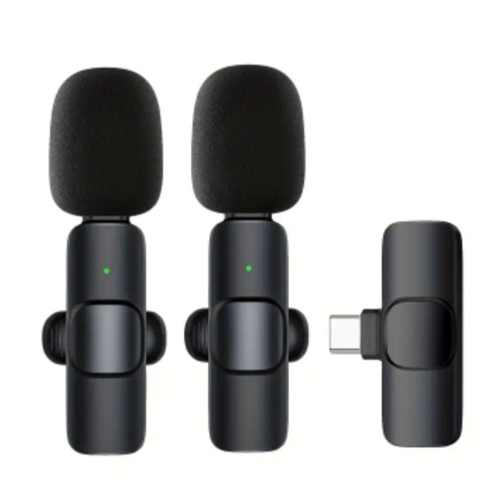 Wireless Lavalier Microphone Set - Black